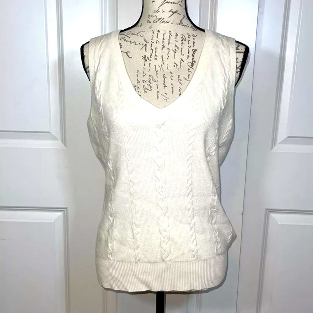 Vila Milano Sweater Vest Light Cream Size L NWT B4